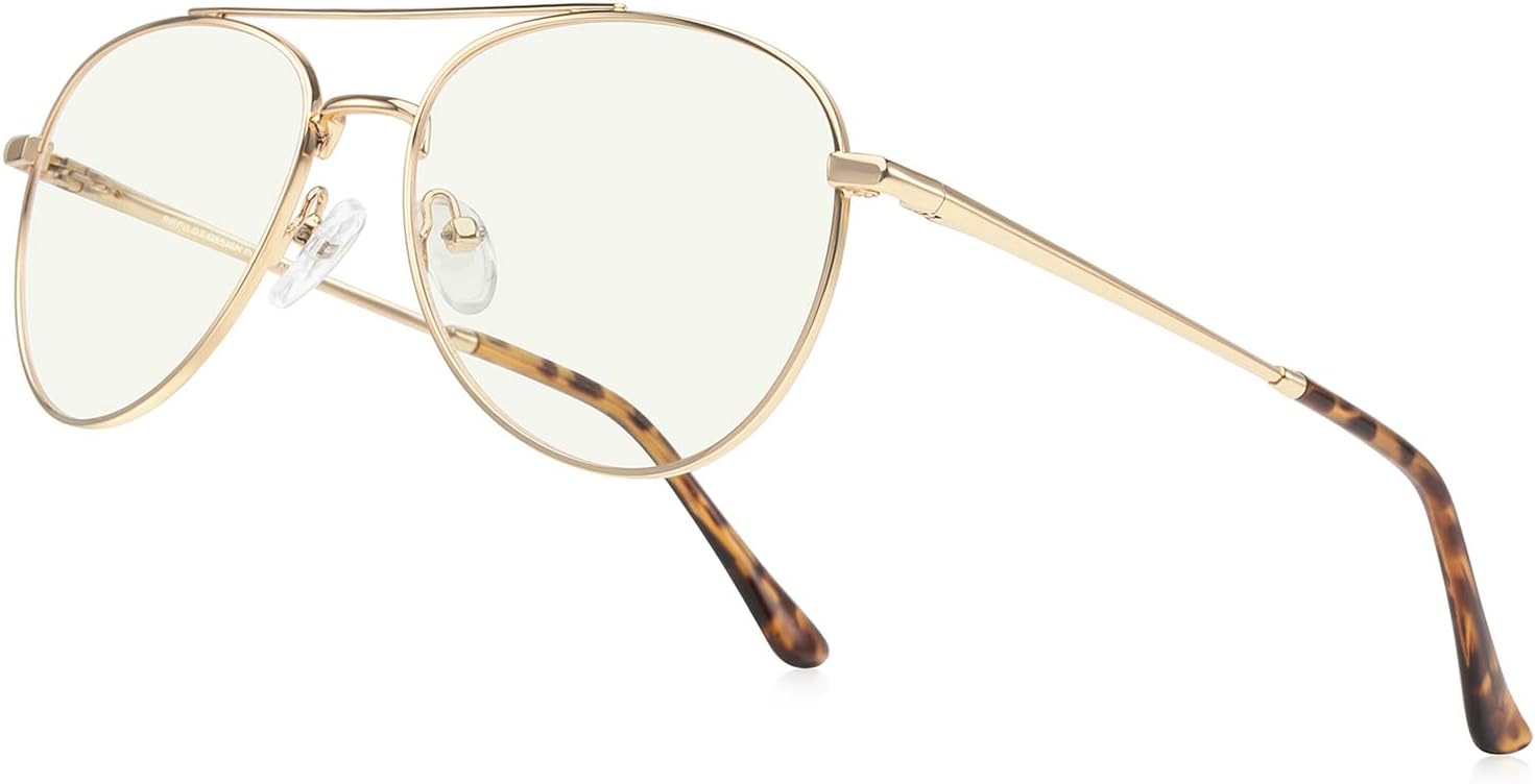 Aviator Reading Glasses for men and Women Blue Light Blocking Lens Spring Temple