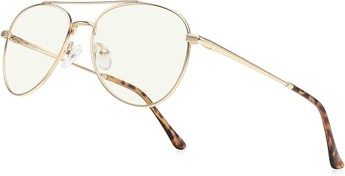 Lentes de lectura de aviador para hombres y mujeres, lentes de bloqueo de luz azul, patillas de primavera