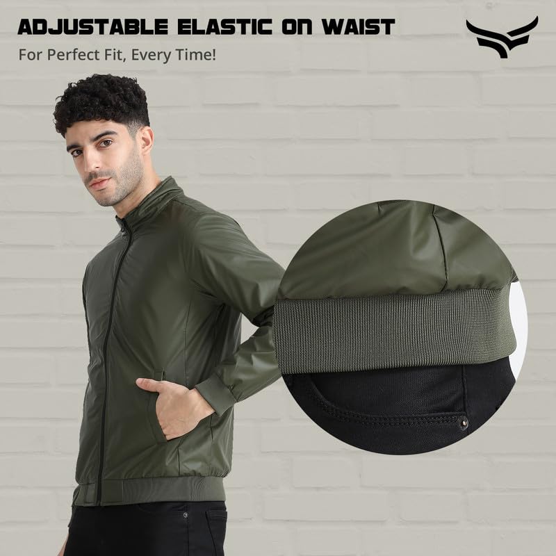 Image of Xtrim Raincoat Set for Men & Women, Waterproof Windproof Jacket & Pants Suit with Hood, Drawstring & Pocket, Reflective Trim, Snap Button, Zipper Closure, PVC Lining, for Biking & Travelling (M)