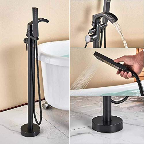 Robinet de baignoire cascade au sol en laiton chrome chic - 2