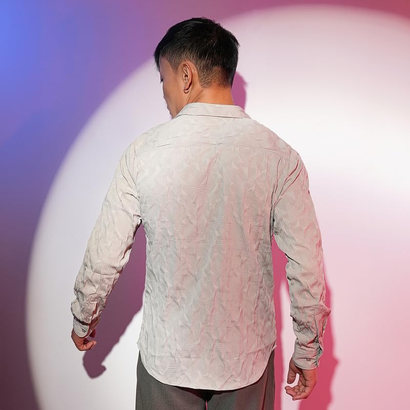 Image of CAHOOT Men's Solid Utility Shirt | Casual Wear | Spread Collar | Long Sleeve | Button Closure | Shirt Crafted with Comfort Fit for Everyday Wear