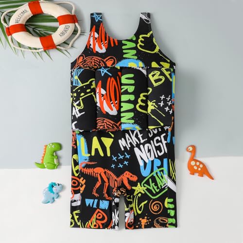 Image of Kids Float Swimsuit Buoyancy Sticks for Baby Boys Girls One Piece Floating Swim Vest Training Aid Swimwear