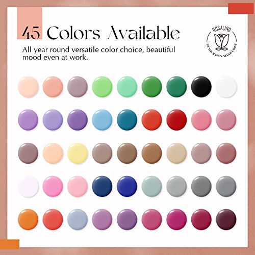 ROSALIND 48 Pcs Esmalte Semipermanente, 45 Colores Pintauñas Semipermanentes Remojo con Base, Top Coat Brillante y Mate, Esmalte de Uñas Semipermanentes de Nude Verde Violeta Para - imagen 2