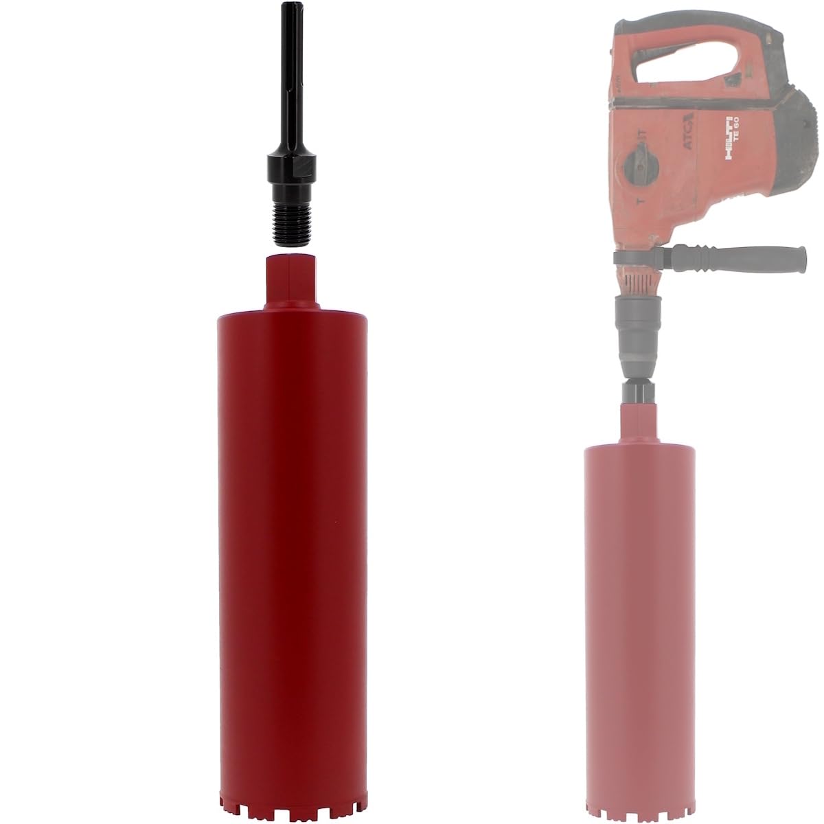 Couronne diamant Ø 127 mm avec adaptateur perceuse et perforateur SDS-max
