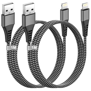 iPhone Charger Cable 1M 2Pack, [MFi Certified]USB to Lightning Cable iPad Charger Cord Nylon Apple USB Cord Fast Charging iPad Lead Wire for Apple iPhone 14 14 Plus 14 Pro 13 12 11 XR XS X 8 7 6 SE 5S
