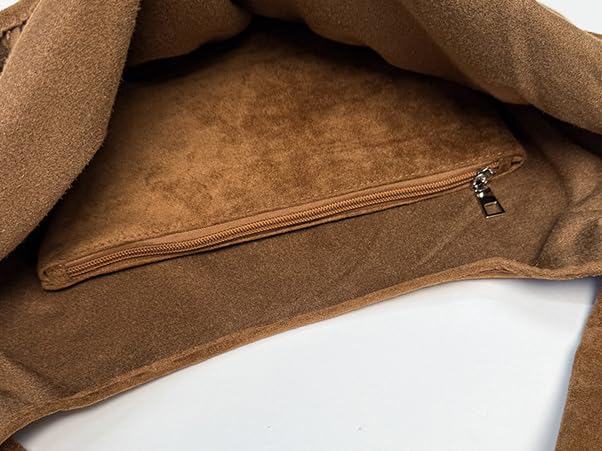 Slouchy Suede Hobo Bags for Women Large Shoulder Bag Handbags Chic Tote Purse Satchel for Travel Work4