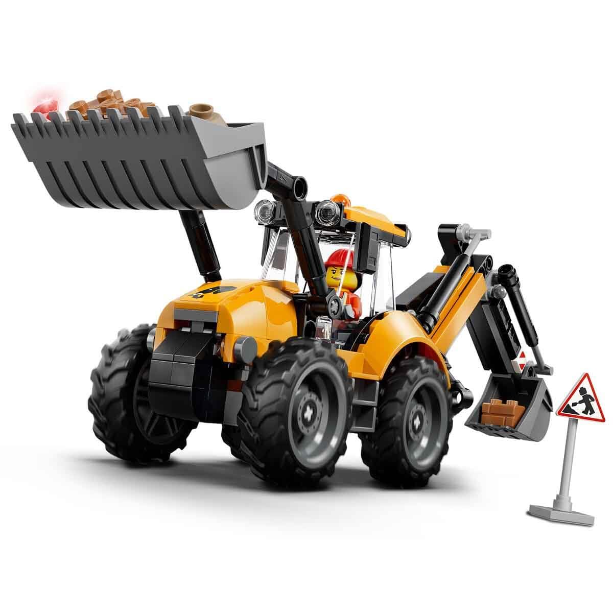 LEGO City Żółta koparko-ładowarka, zabawka konstrukcyjna dla dziecka w wieku od 7 lat, zestaw dla miłośników maszyn budowlanych, pomysł na prezent dla chłopca lub dziewczynki 60480