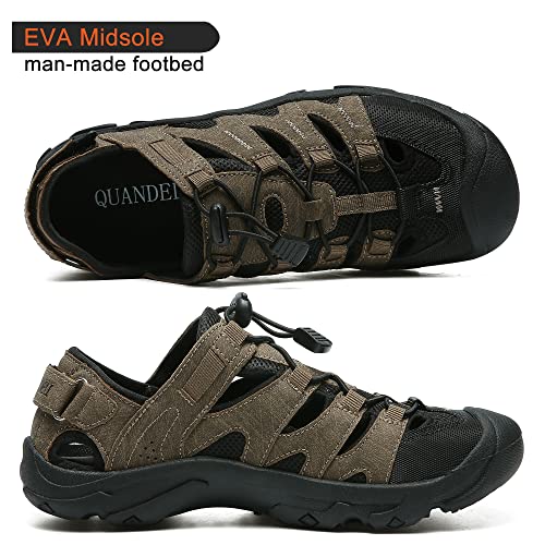 Men's Outdoor Hiking Sandals, High-Performance Sport Closed Toe Adventurous Sandals Anti-Slip Athletic Trail Walking Sandals for Travel Water Beach Boat Fishing Adventure Mountaineering3