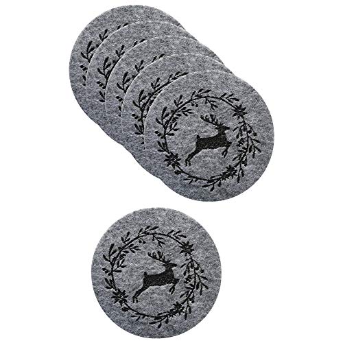 Boltze Home Collections - Juego de 6 Posavasos (diámetro de 10 cm), Color Gris