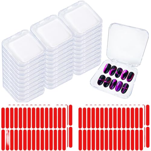 30 cajas de exhibición de uñas acrílicas equipadas con cinta adhesiva de doble cara para una exhibición estable de uñas a presión y pequeños accesorios de moda 30 cajas de exhibición de uñas acrílicas equipadas con cinta adhesiva de doble cara para una exhibición estable de uñas a presión y pequeños accesorios de moda