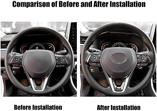 Miniatura 2 de Blazeray Cubierta de lentejuelas de botón de fibra de carbono para volante de automóvil, accesorios interiores para Toyota RAV4 2019 2020 2021 2022
