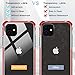 MATEPROX Compatible with iPhone 11 Case Clear Heavy Duty Protective Crystal Back Cover with Shockproof Bumper Case for iPhone 11 2019 6.1(Red)