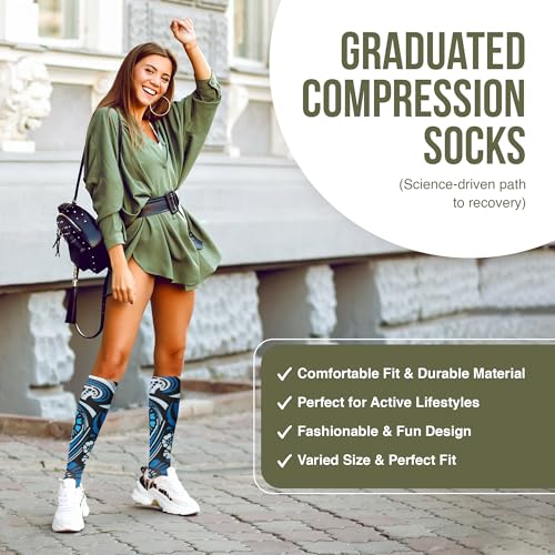 Image of Celeste Stein Therapeutic Graduated Women Compression Socks, Diabetic Socks For Womens, 8-15 mmHg For Regular Calf