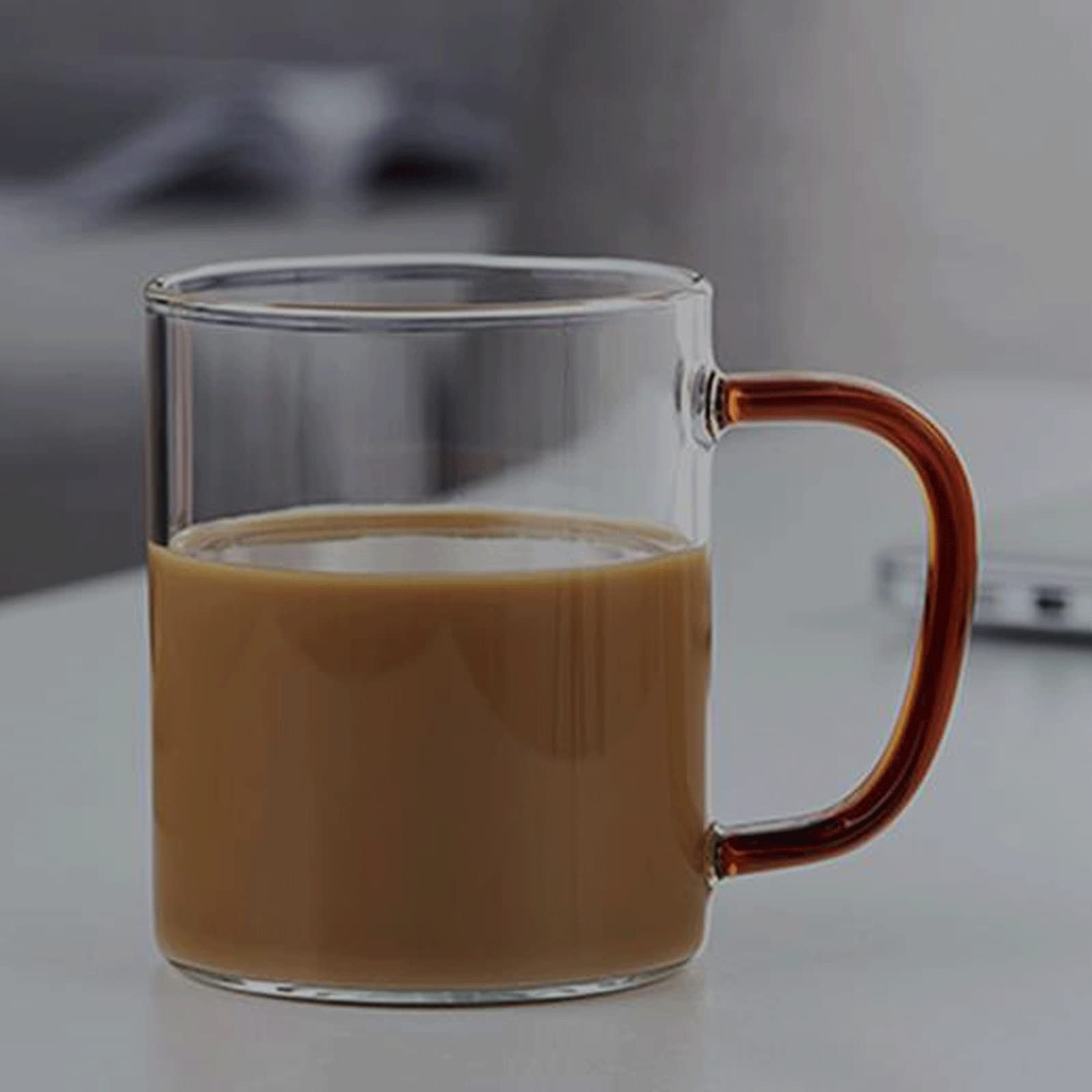 Taza de cerveza， Vaso for beber Vaso de vidrio de 2 piezas con asa Vaso de agua transparente de gran capacidad con tapa Taza de té Cerveza Jarras de cerveza