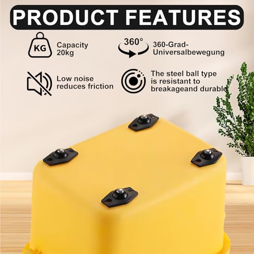 12PCS Mini Ruedas Adhesivas Giratorias, Ruedas Para Muebles Pequeñas Rueda De Bola Ruedas Pequeñas 360º Transferencia Silenciar Para Electrodomésticos Mesas Y Sillas Botes Basura Caja Almacenamiento - imagen 4