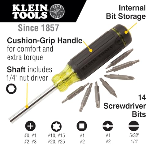 Tournevis multi-embouts rétractable Klein Tools 32290 pour un rangement compact - 3