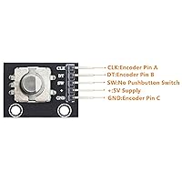 Vista 6 de Oiyagai Paquete de 5 módulos de codificador rotativo KY-040, sensor de ladrillo incremental para Arduino, AVR, PIC, STM32, Raspberry Pi