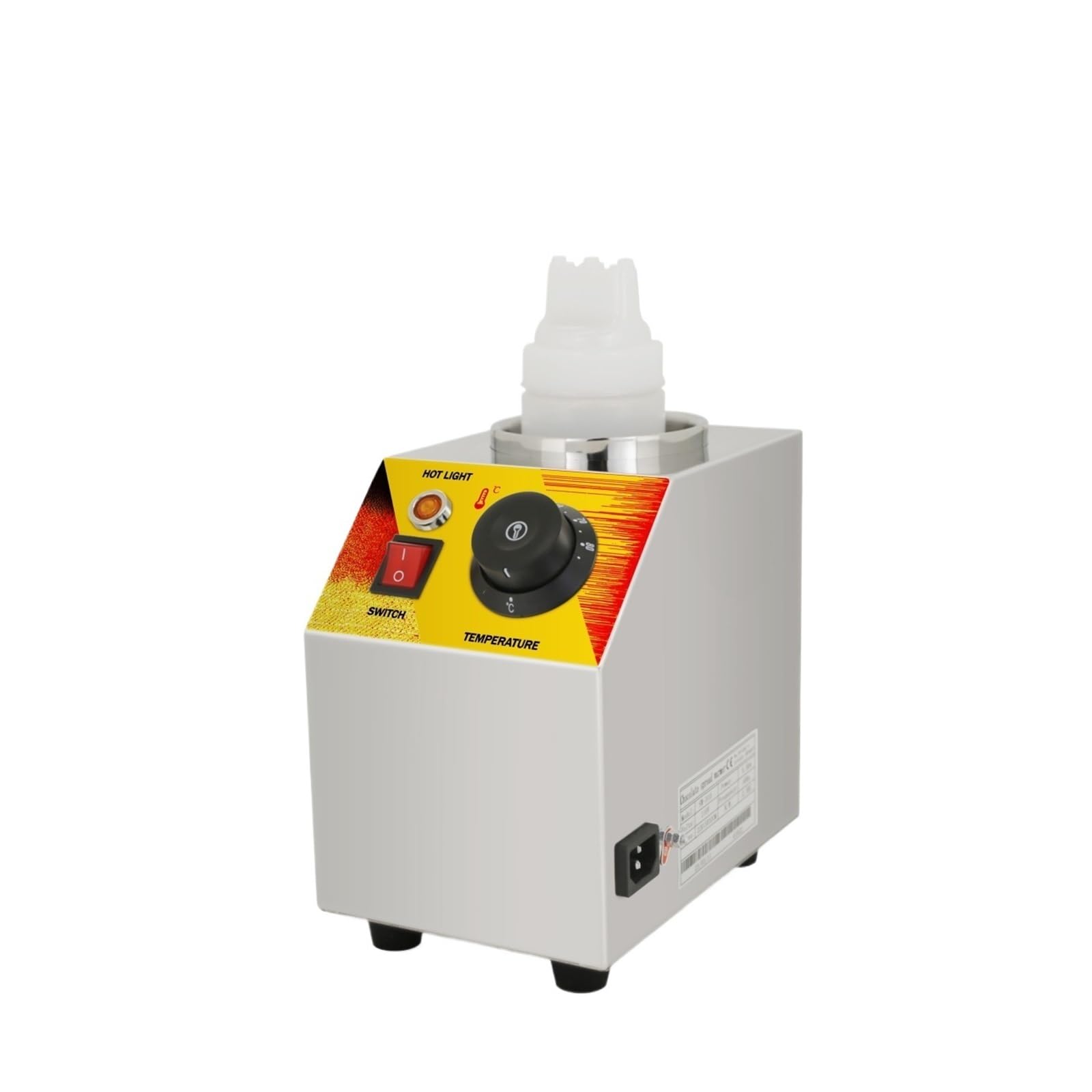 Gqnblvhzupdm One Color Syrup Machine, Np-310 Commercial Electric 3 Hole Sauce Squeeze Condiment Bottles Dispenser Hot Fudge Topping Warmer