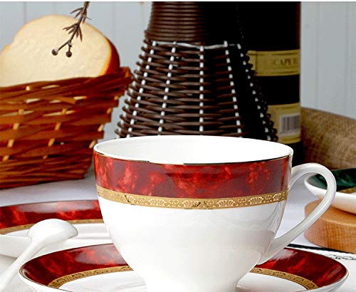 Tasse à café en porcelaine classique rouge, le cadeau idéal pour Noel