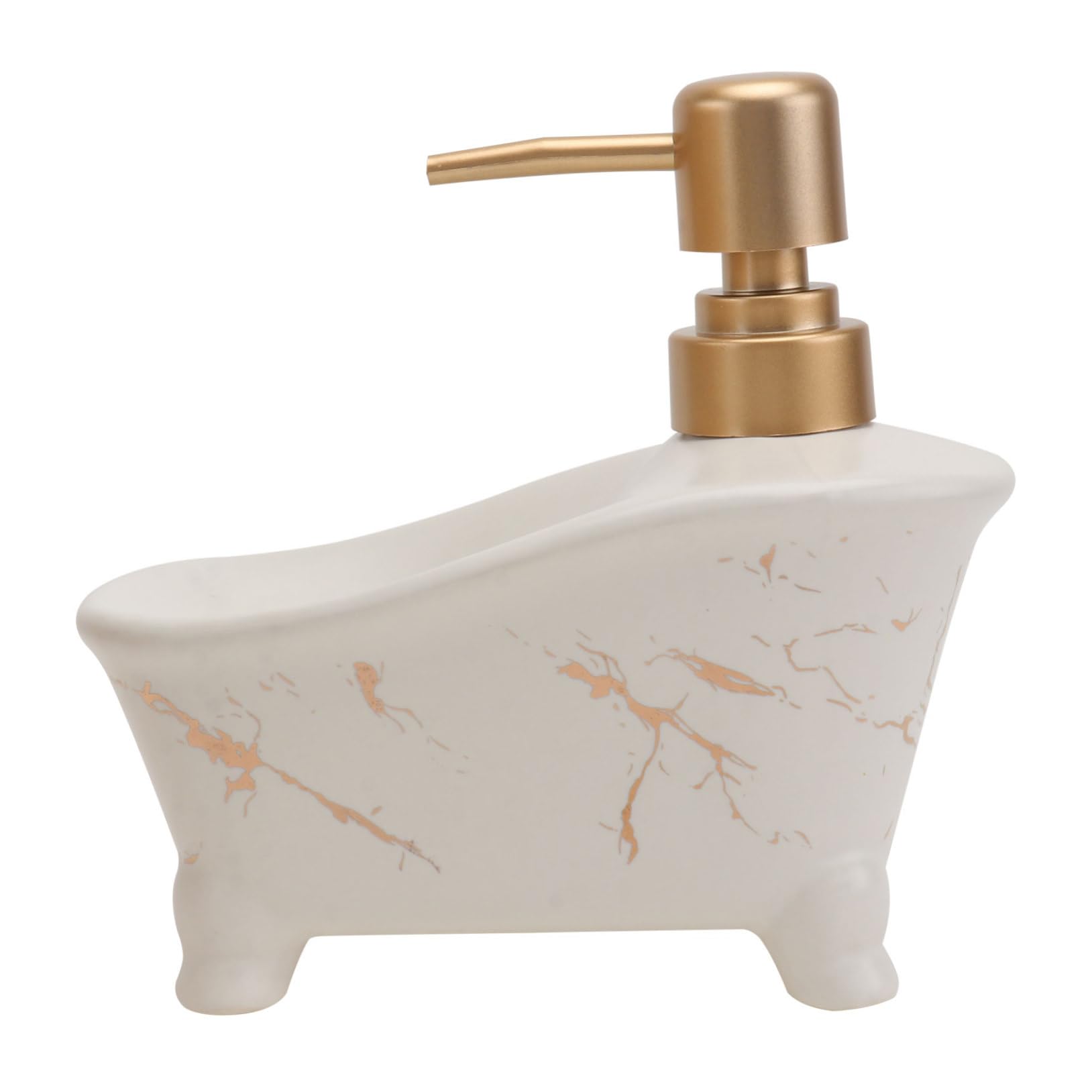 IWOWHERO 1Pc Multipurpose Lotion Dispenser Bottle Elegant Bath and Shampoo Holder with Soap Slot Leak Resistant Design for Home Decor Marble Finish