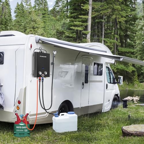 GASLAND Outdoor Tankless Gas Water Heater, Campervan Shower BE158B 6L Hot Shower System, Portable Instant Propane Water Heater for Camping Shower Road Trip Hot Tap Lpg Shower, Black - Image 7