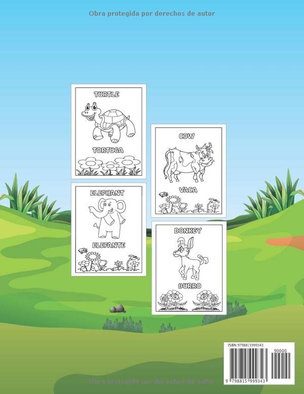 Miniatura 2 de Mi Primer Libro Bilingüe Para Colorear Inglés Español Animales Libro Para Colorear De Animales Fácil Y Bilingüe Para Que Los Niños Aprendan El ...