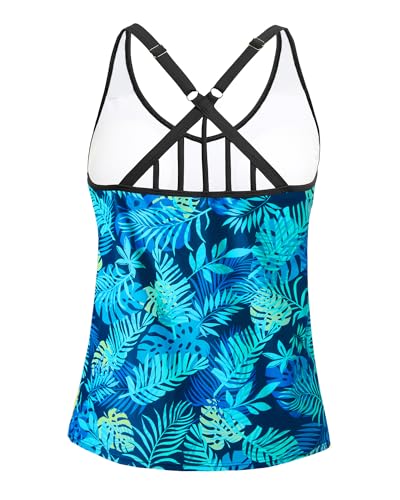 Image of Yonique Womens Tankini Top Only Athletic Swim Top Modest Tankini Swimsuit No Bottom