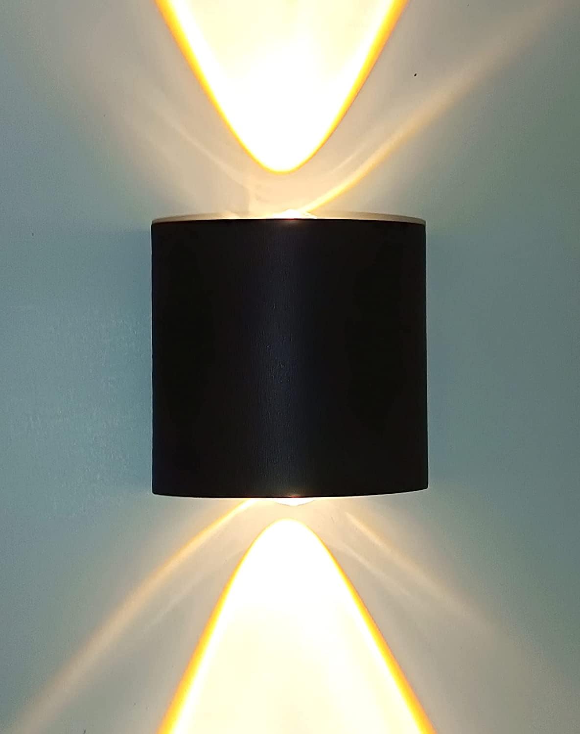 Lumina2 Ray Oval Up-Down LED Outdoor Waterproof IP65 Exterior Wall Lamp (Warm White, Black Body,Metal) 2Watts,Wall Lights for Modern/Living Room/Outdoor/Waterproof/Fancy/Home