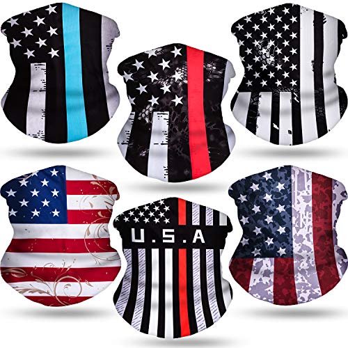 6 Pieces Christmas Face Bandana Balaclava Neck Gaiter Sun UV Protection Cycling Scarf for Men Women