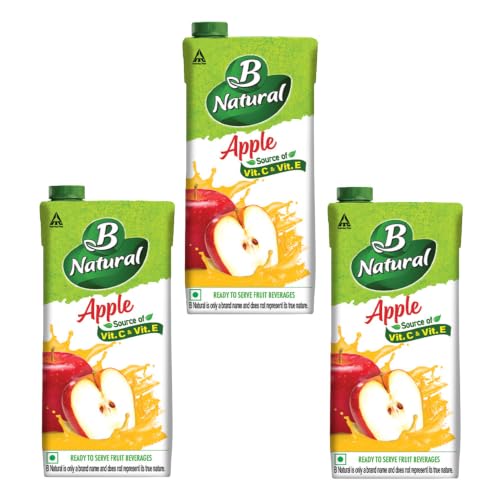 Image of B Natural Apple Juice, Vitamin C & E, 1 litre (Pack of 3)