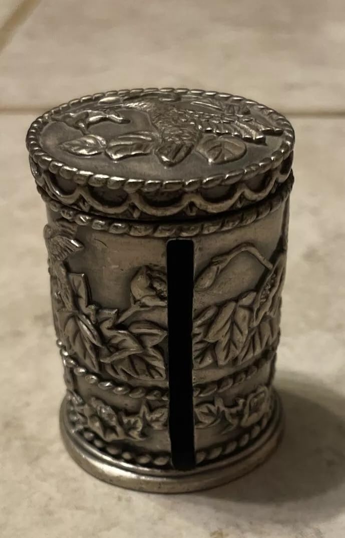 United States Postal Service Dispenser per timbri in metallo, motivo floreale, contiene un rotolo di francobolli Forever (colibrì peltro)