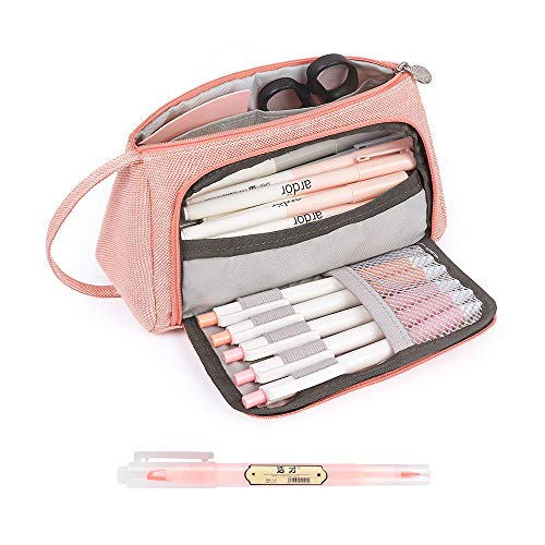 OrgaWise Estuches Escolar Gran Capacidad Multifunción Lateral Abierto Estuche Lapices con Mango para Escuela, Estudiante, Bolígrafo, Papelería