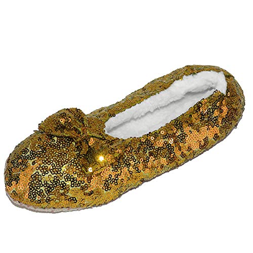 Women's Sequins Ballerina Slippers with Sherpa Fleece Lining