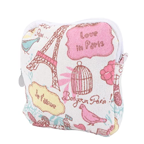 Milisten Bolsas de Almacenamiento de Servilletas Sanitarias Bolsa de Menstrual Romántica Viajes con Cremallera Cambio de Monedas Organizador Bolsas Bolsa de Contenedor de Servilleta de
