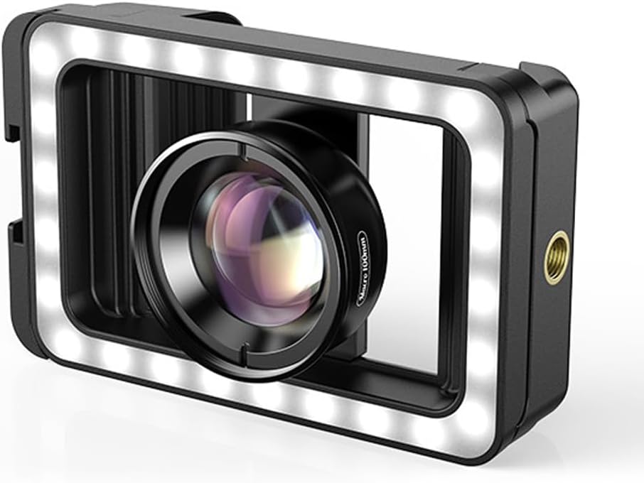 External Cellphone Lens Fill 4K s Jewelry Shooting ro Photography Fill Kit Lens Slide Design Universal Spring Tension Clamp with 50-90mm Clamping s