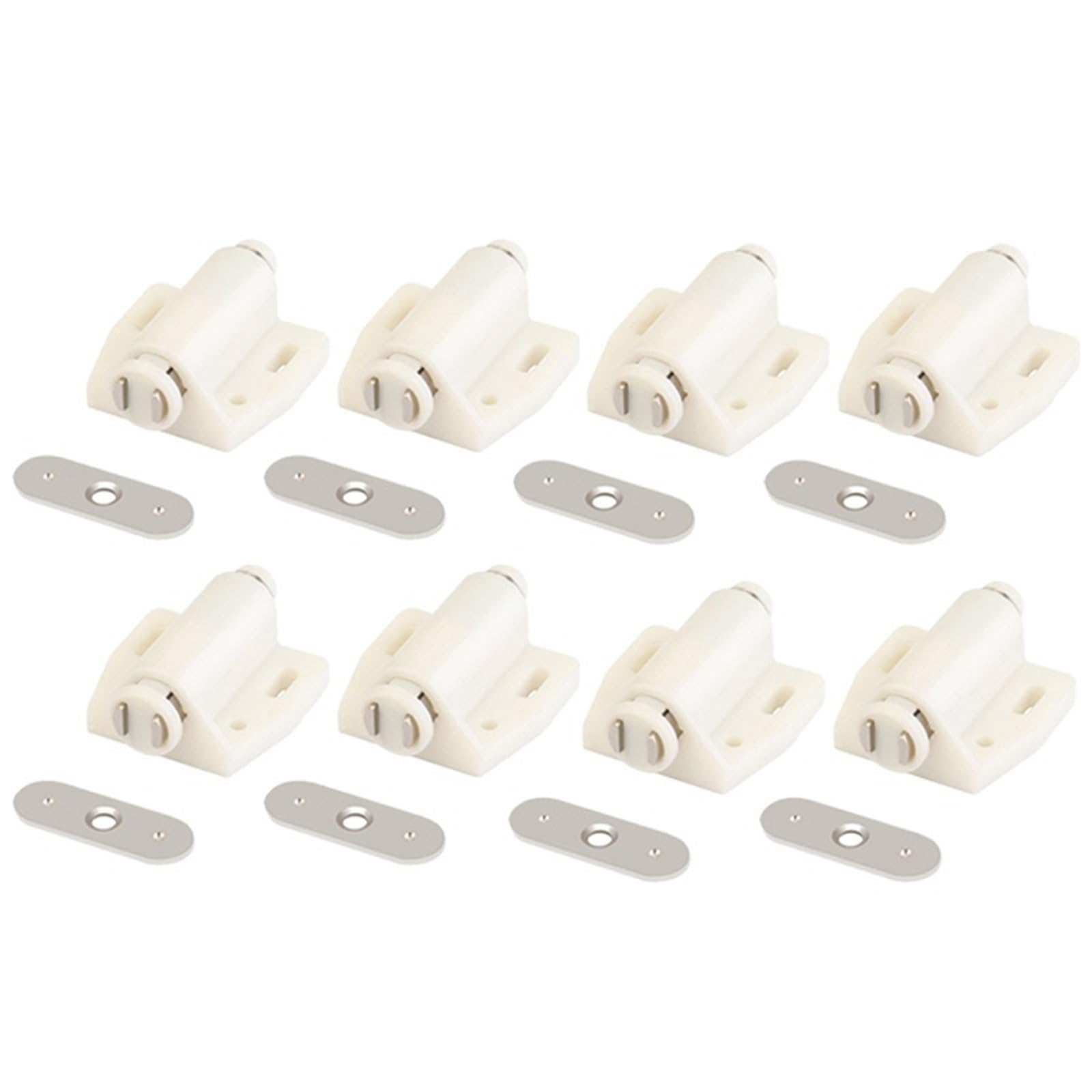 Door Stopper 4/8Pcs Single Magnetic Catch for Invisible Wardrobe and Furniture Cabinet Door Closing(8Pcs Cream-Colored)