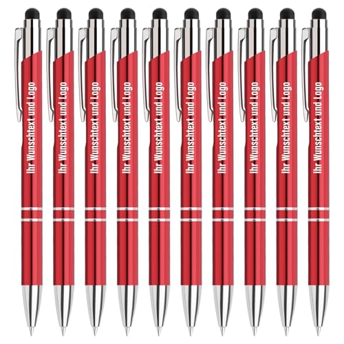 Gravurmaster 100 Stück Kugelschreiber mit Touchpen personalisierter Kugelschreiber mit Gravur Druckkugelschreiber Set, Druckkugelschreiber mit Wunschtext & Logo, Für Business, Büro, Schule unw. Gravurmaster 100 Stück Kugelschreiber mit Touchpen personalisierter Kugelschreiber mit Gravur Druckkugelschreiber Set, Druckkugelschreiber mit Wunschtext & Logo, Für Business, Büro, Schule unw.