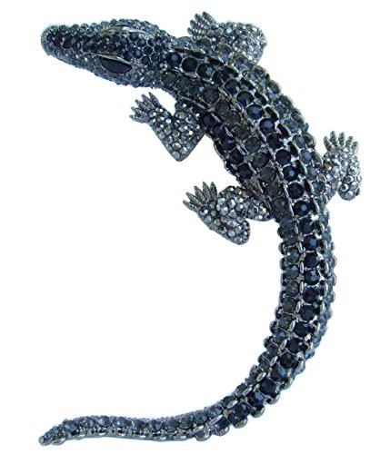 Image of 4.13 inch Alligator Crocodile Brooch Pin Pendant Austrian Crystal BZ5009
