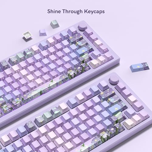 Image of dagaladoo Purple Keyboard keycaps,Double Shot PBT keycaps