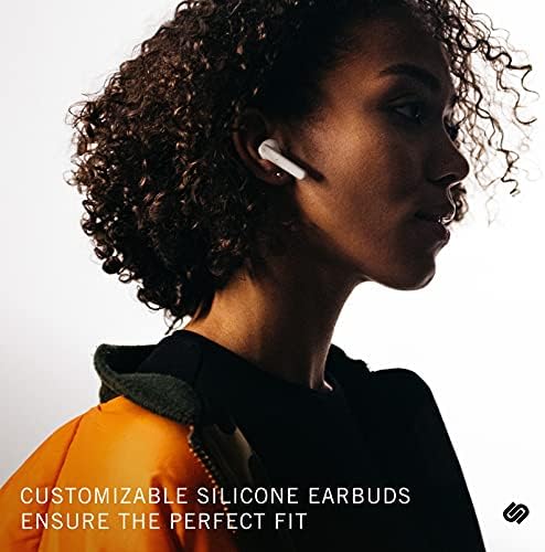 Urbanista Paris True Wireless Earphones 20H Playtime Wireless Charging Case, Bluetooth 5.0, Noise Cancelling Earphones with Touch Controls + Built-in Mic, Compatible with Android and iOS  Rose Gold