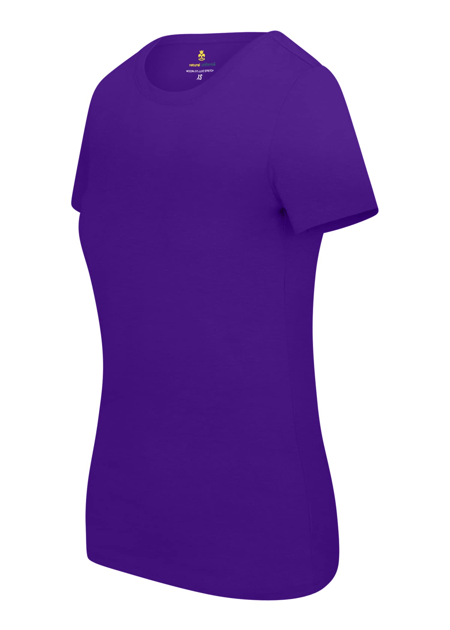 ACTIVE UNIFORMS Women's Short Sleeve Round-Neck T-Shirt Under Scrub (Purple, Large)