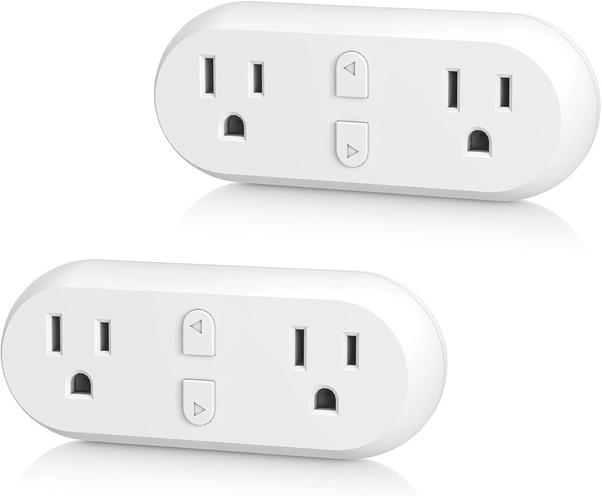HBN Dual Smart Plug,WiFi Socket Plug Timer Work with Smart Life,2.4GHZ Only | Alexa, Google Home Assistant, Remote Control with Timer Function, No Hub Required, ETL Certified,1875W/15A,2-Pack