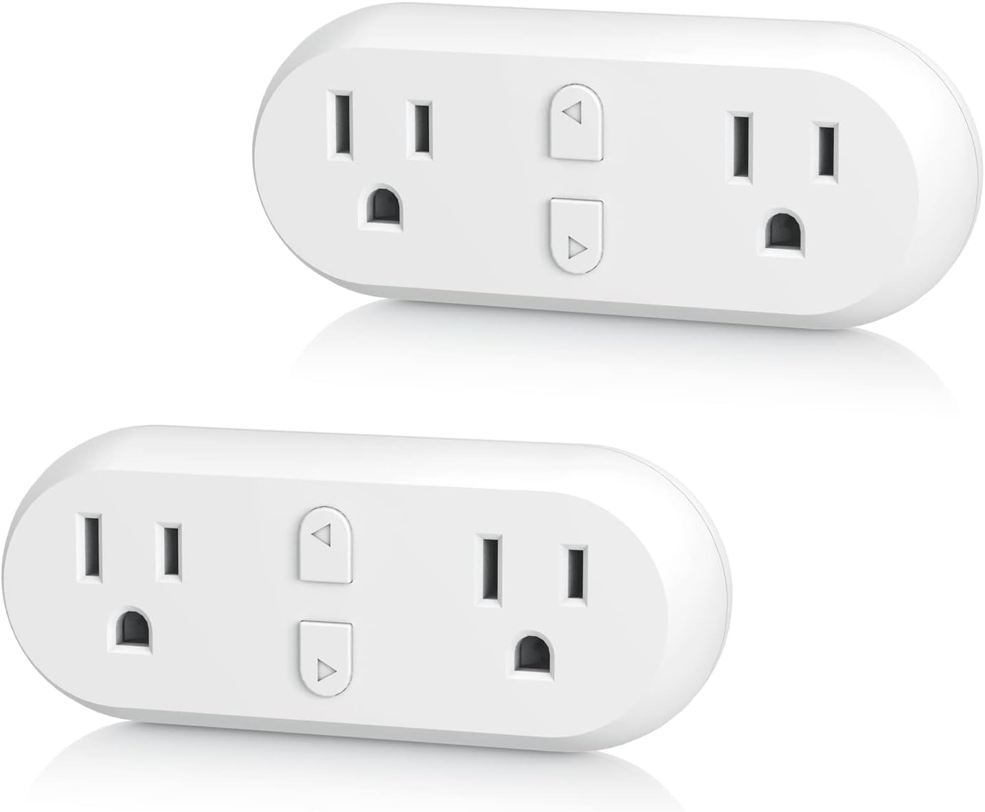 Smart Plug 15A, WiFi Outlet Extender Dual Socket Plugs Works with Alexa, Google Home Assistant, Remote Control with Timer Function, No Hub Required, ETL Certified, 2.4G WiFi Only, 2-Pack