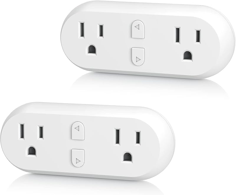 HBN Dual Smart Plug,WiFi Socket Plug Timer Work with Smart Life,2.4GHZ Only | Alexa, Google Home Assistant, Remote Control with Timer Function, No Hub Required, ETL Certified,1875W/15A,2-Pack