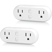 HBN Dual Smart Plug,WiFi Socket Plug Timer Work with Smart Life,2.4GHZ Only | Alexa, Google Home Assistant, Remote Control with Timer Function, No Hub Required, ETL Certified,1875W/15A,2-Pack