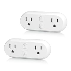 HBN Smart Plug 15A WiFi Outlet Extender Dual Socket Plugs Works with Alexa Google Home Assistant Remote Control