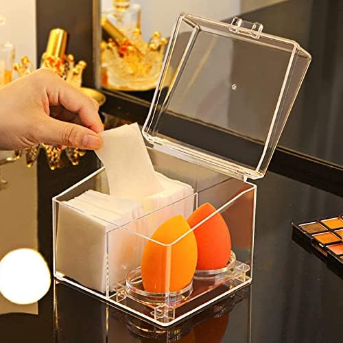 Multifunction Makeup Storage Containers, Makeup Sponge Rack, Vanity Countertop Storage Organizer Container