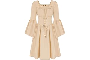 Witch Costume for Women Short Dress with Bell Sleeves