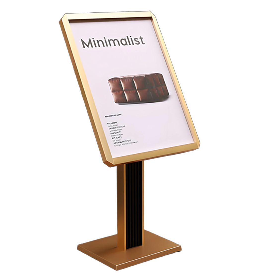 Soporte para Carteles de Pie Gold-60 * 80 | con Sistema de Apertura Superior y Marco Abatible,para Restaurantes, Boutiques,Ferias de Muestras y Centros de Convenciones