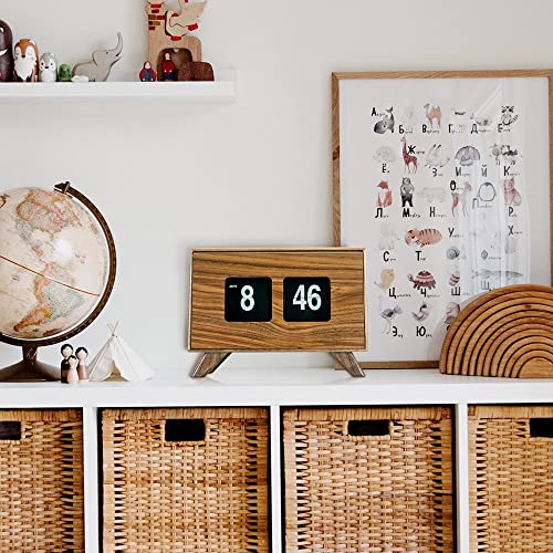 Bobobird Wood Retro Style Flip Clock Classic Mechanical-Digital Display Battery Powered , Home & Office Decor Timepiece (Brown) #TOP3